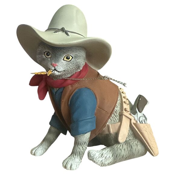 Hamilton Spurs 'N Fur One Bad Out-Claw Cowboy Cat Figurine 2016 Tag - Picture 4 of 7